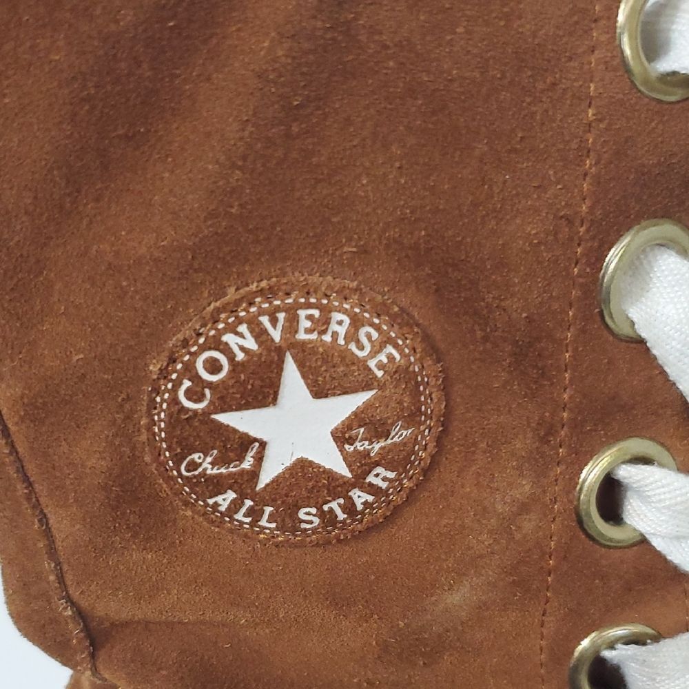 Converse Brown Suede High-Top Lace Boot Sneakers Women's Size 9 - Picture 2 of 10